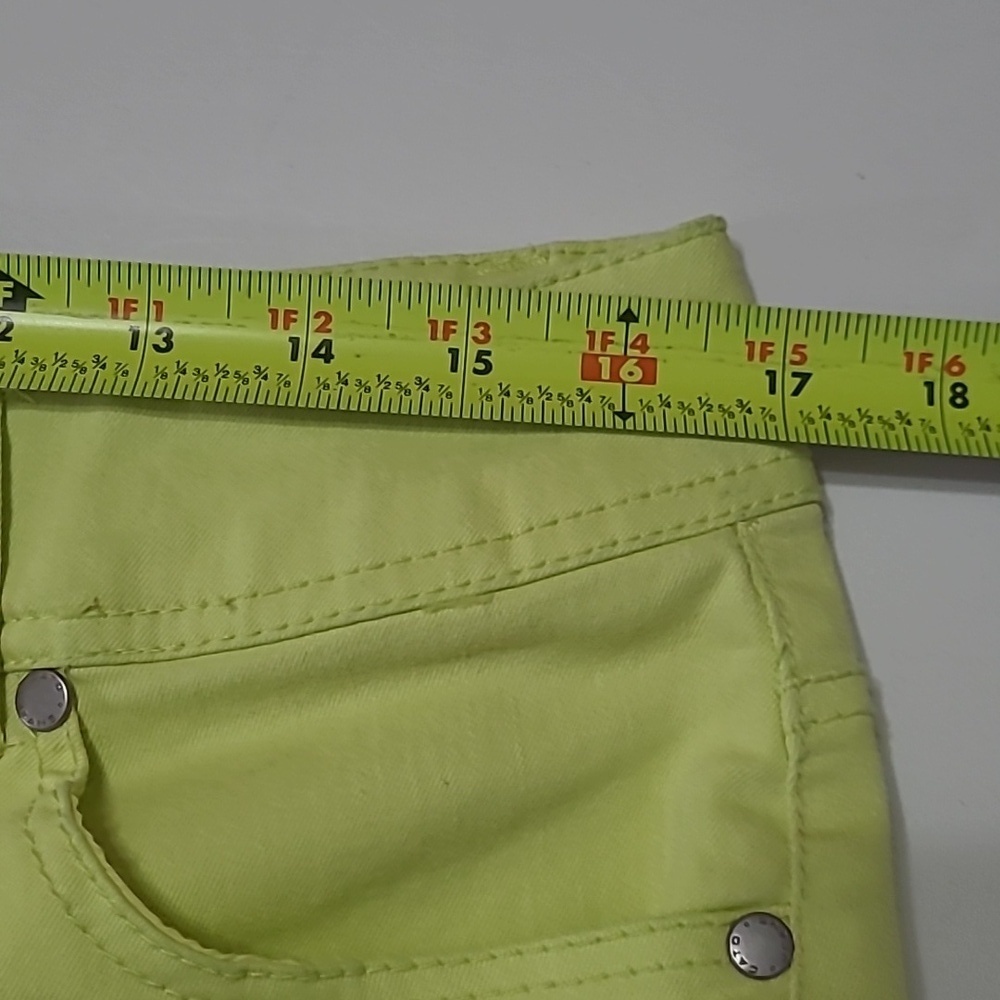 Cato Neon Greenish Yellow Cropped Jeans size 14 - Picture 5 of 8